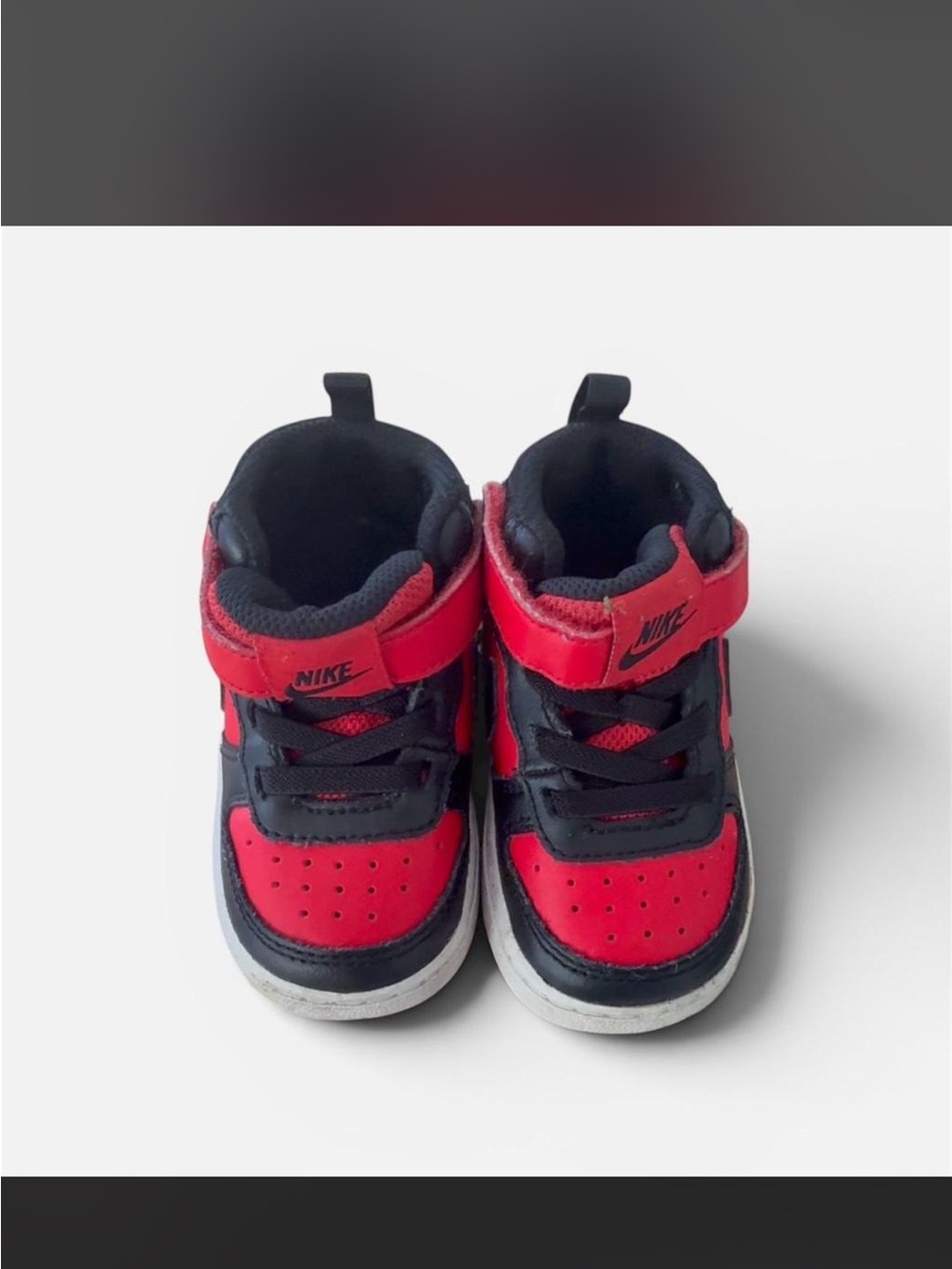 Nike Kids Red and Black Mid-Top Sneakers
